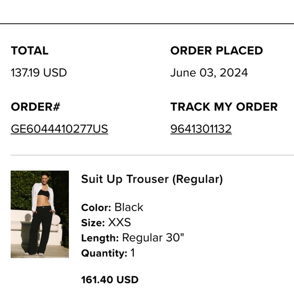 Alo Suit Up Trouser in Black & Size XXS & Regular Length - Picture 7 of 7